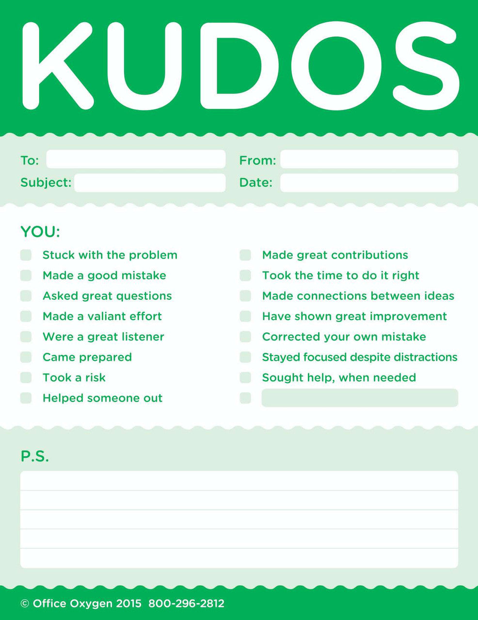 Kudos Notes for Growth and Learning Closeup