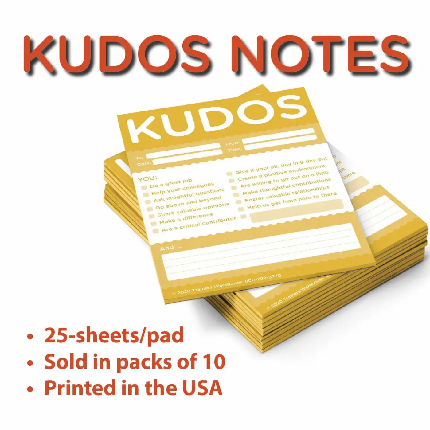 Kudos Notes - Assorted Set - Recognition - Trainers Warehouse