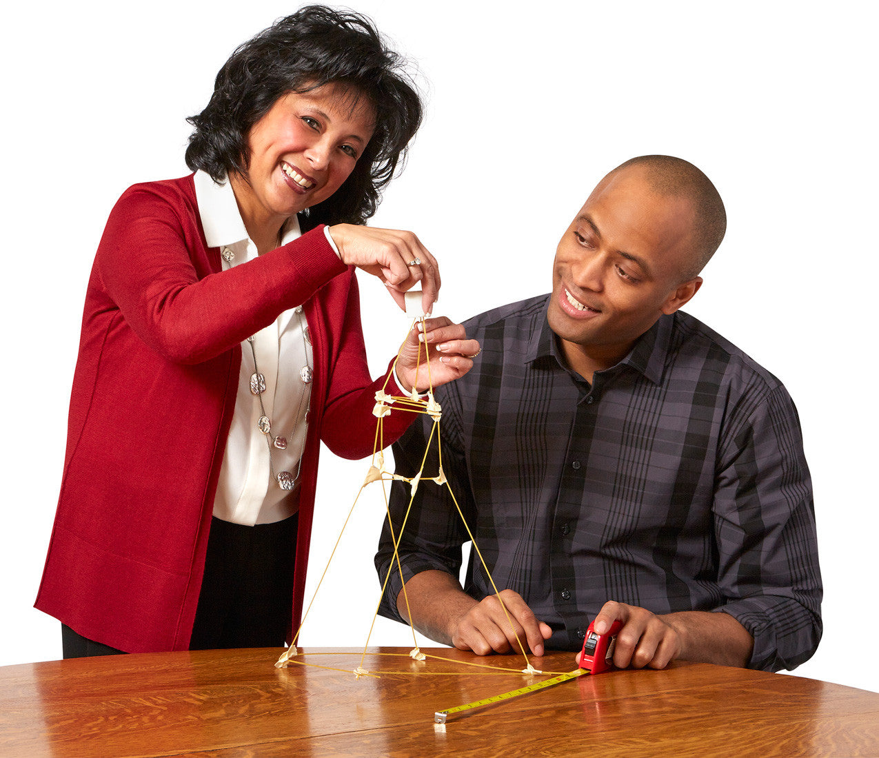 Marshmallow Challenge; players building tower