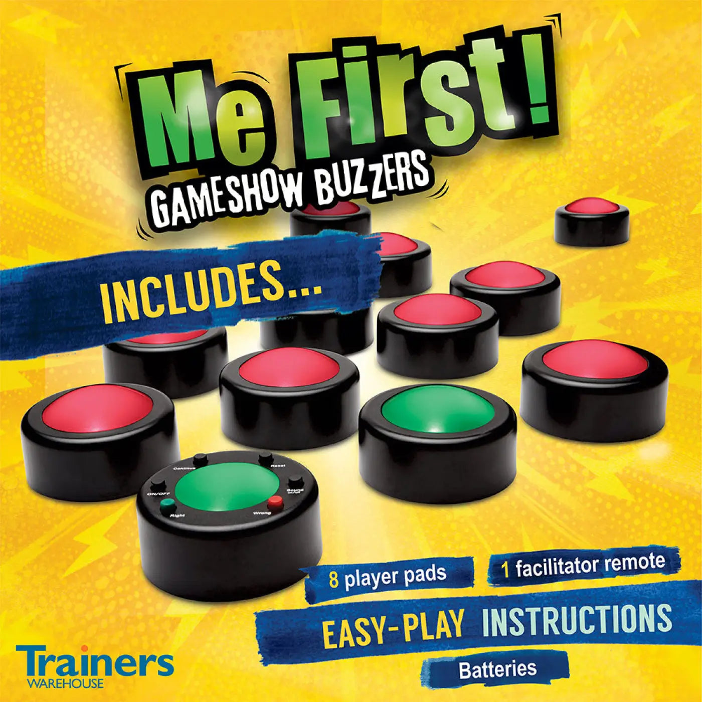 Me First Game Show Buzzers - Version 4 - 8-Players + Facilitator - Game Buzzers - Trainers Warehouse