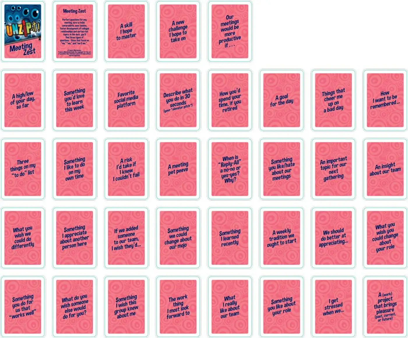 Meeting Zest Card Deck Prompts