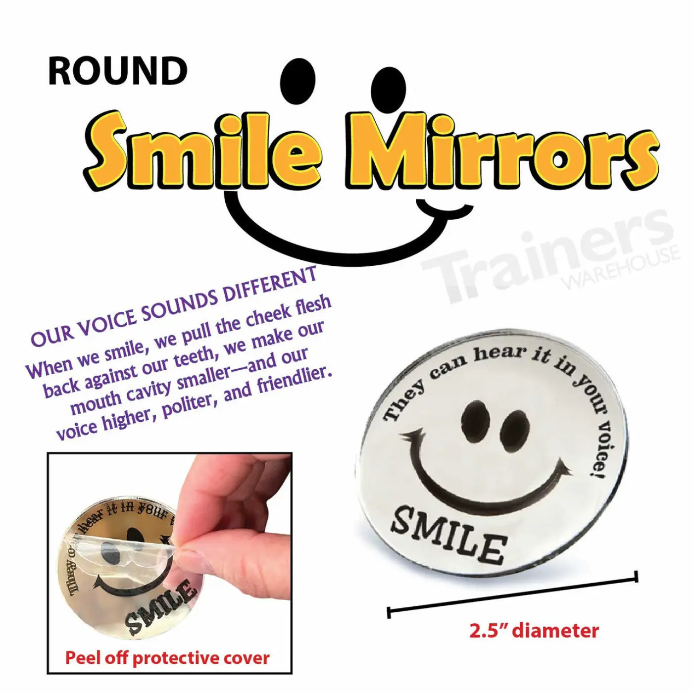Mini Round Smile Mirrors (10/set) - Debrief-Facilitation - Trainers Warehouse