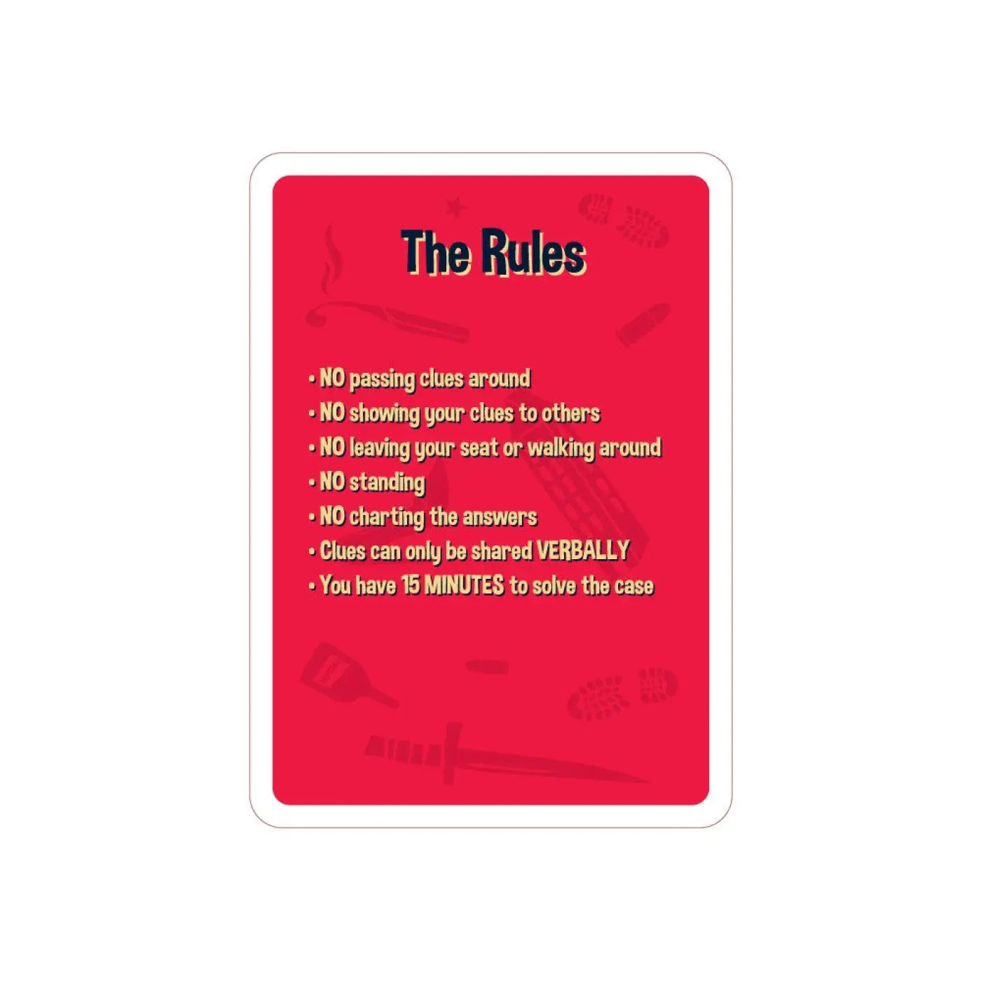 Murder Mystery Deck v3; rules card