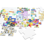 Community Puzzle; example of colored pieces