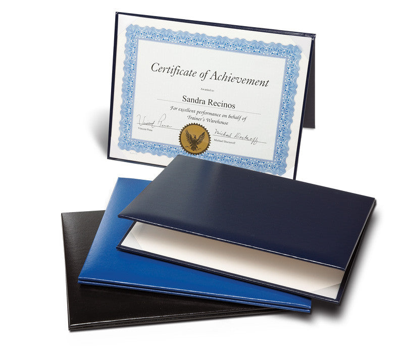 Padded Certificate Folder; black and navy