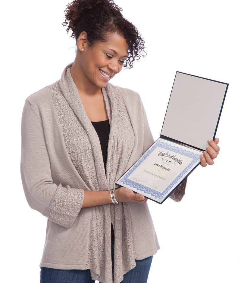 Padded Certificate Folder; in use