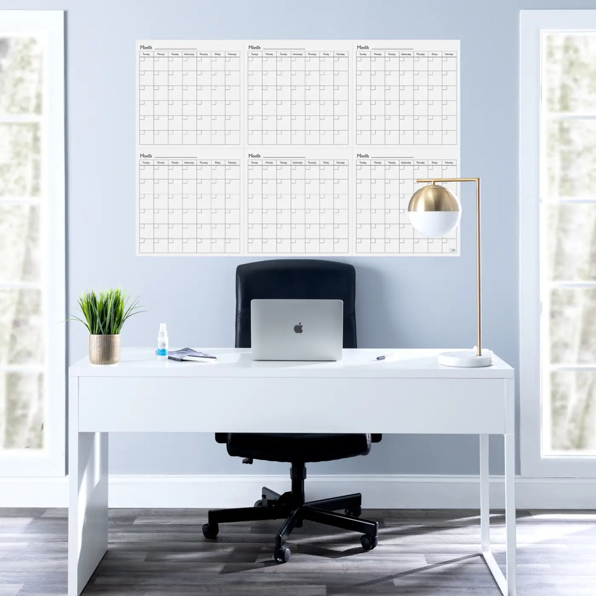 Premium Calendar XL - 6 Month Calendar / 3’ x 4’ / White - Think Board - Trainers Warehouse
