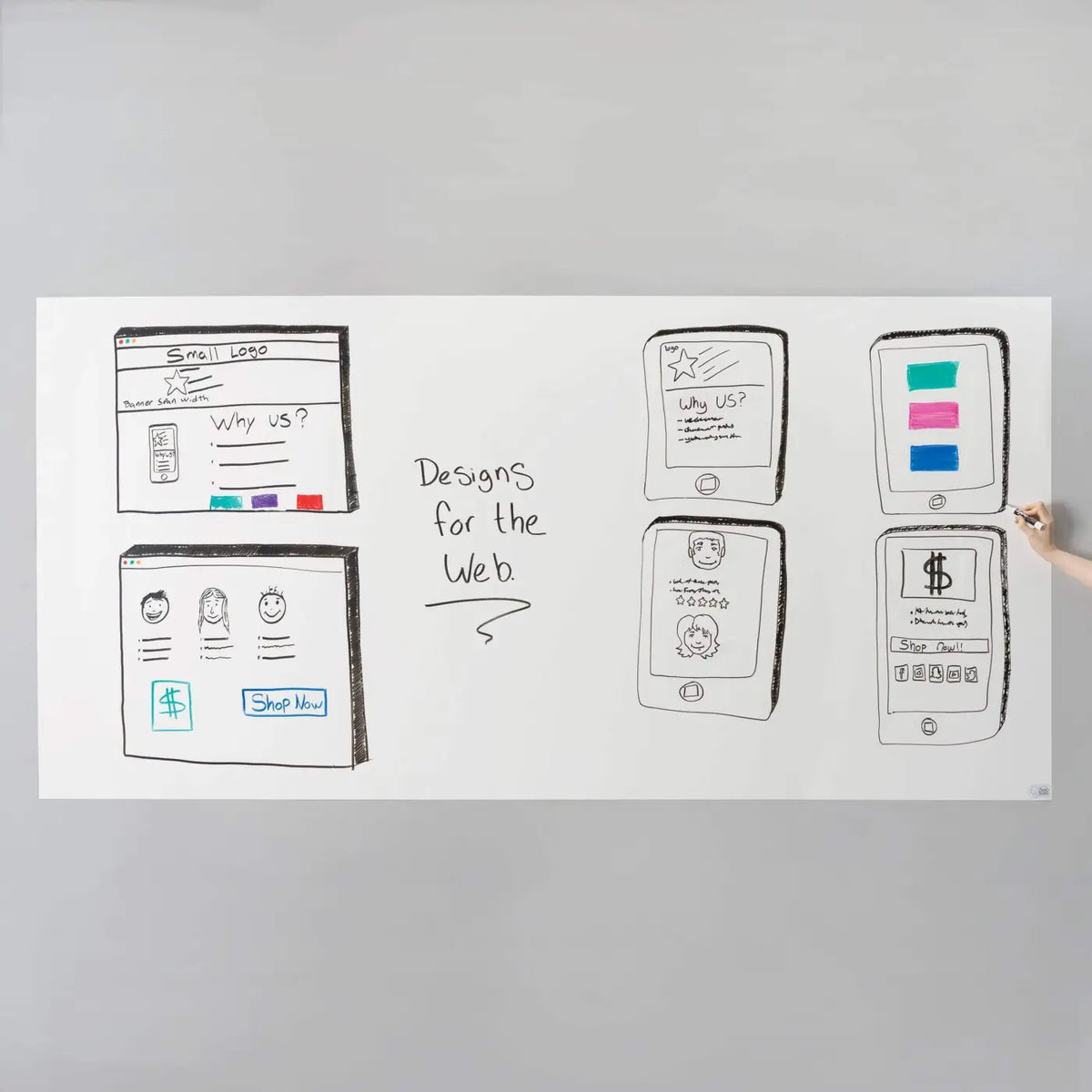 Premium Think Board XL - 4’ x 8’ / Premium White - Dry Erase Boards - Trainers Warehouse