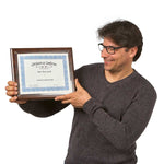 Man holding Certificate Plaque