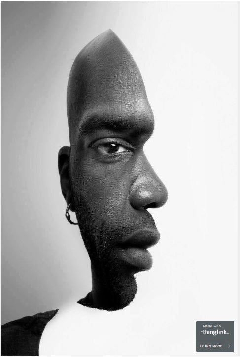 Man from profile or head on