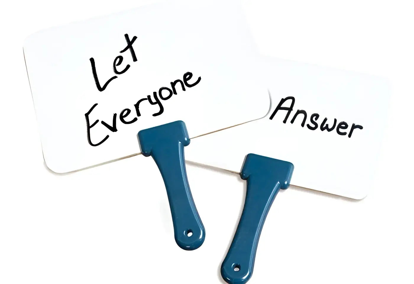 Two Quick Response Whiteboards with blue handles