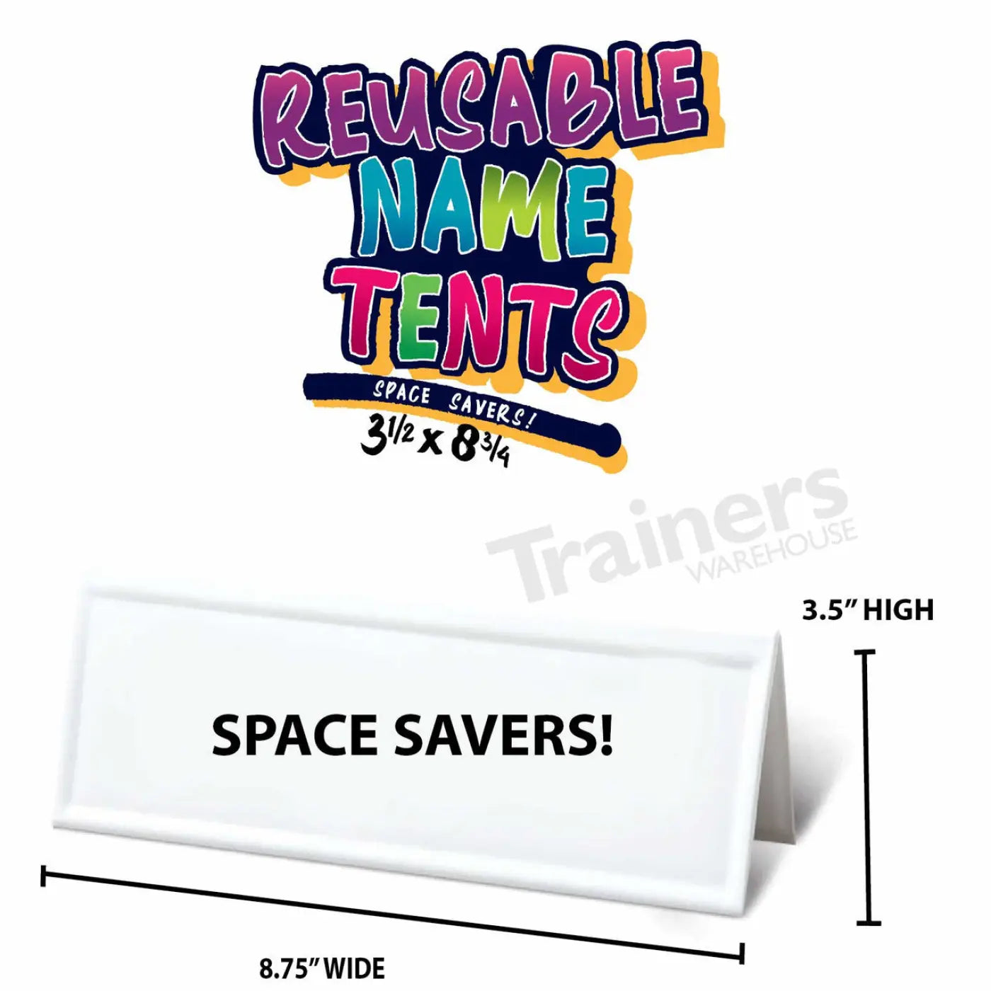 Reusable Tent Card (Space Saver - 10/set) - Tents - Trainers Warehouse