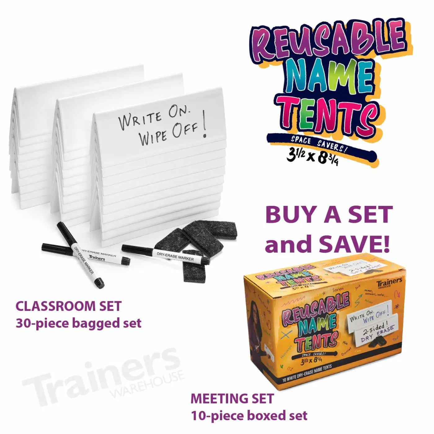 Reusable Tent Card (Space Saver - 10/set) - Tents - Trainers Warehouse