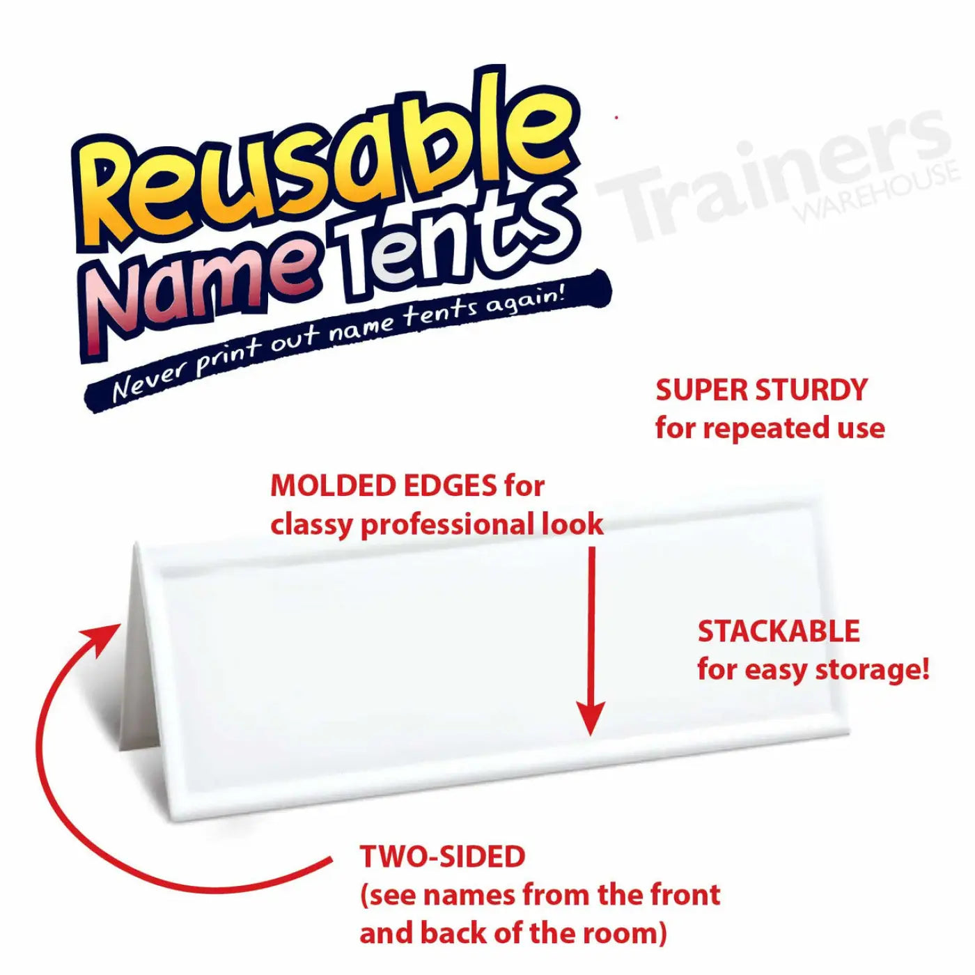 Reusable Tent Cards (LARGE 24/set) - Tents - Trainers Warehouse