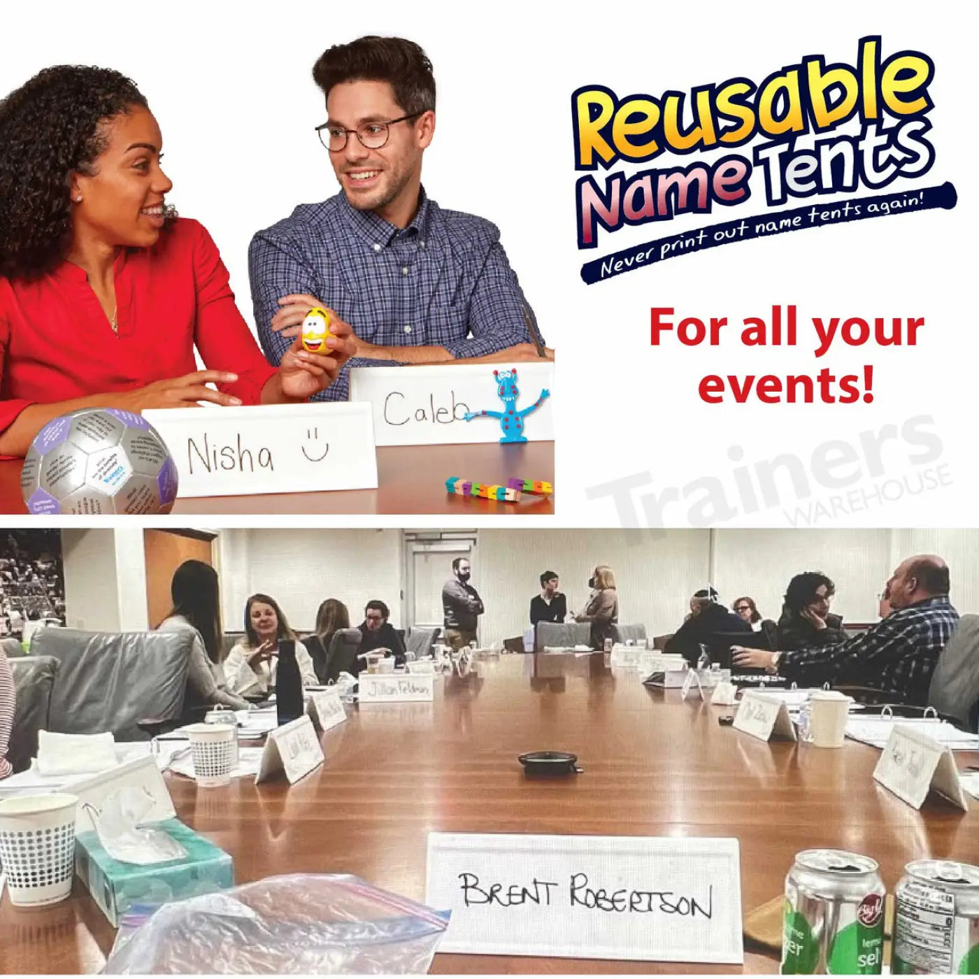 Reusable Tent Cards (LARGE 24/set) - Tents - Trainers Warehouse