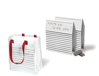 Set of 24 Reusable Tent Cards, plus Markers, Mini-Erasers in Tote Bag