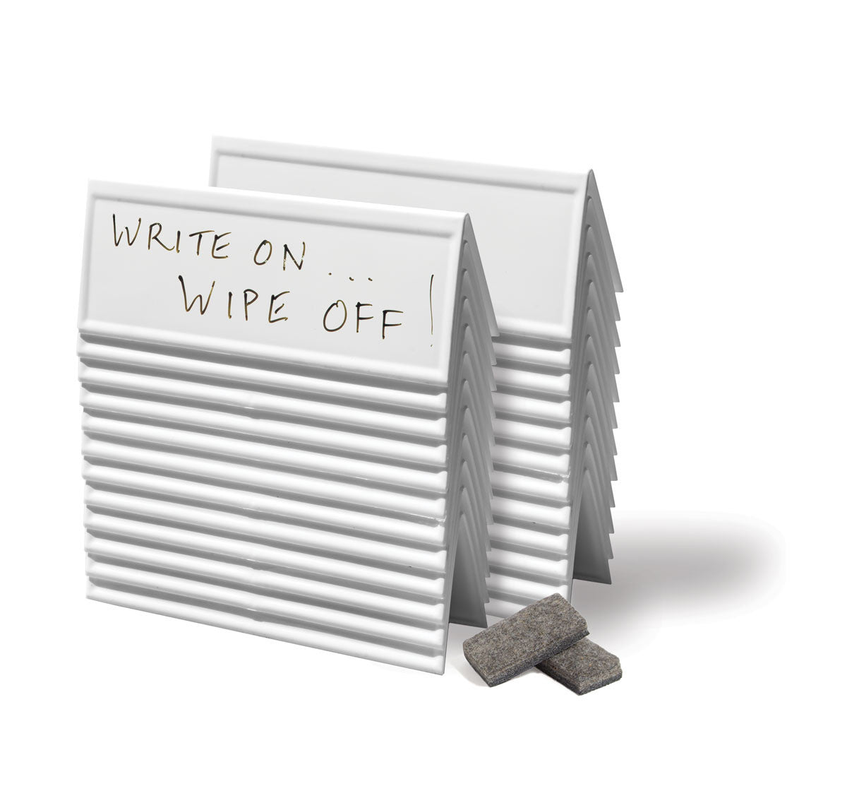 Set of 24 Reusable Tent Cards, plus Markers, Mini-Erasers