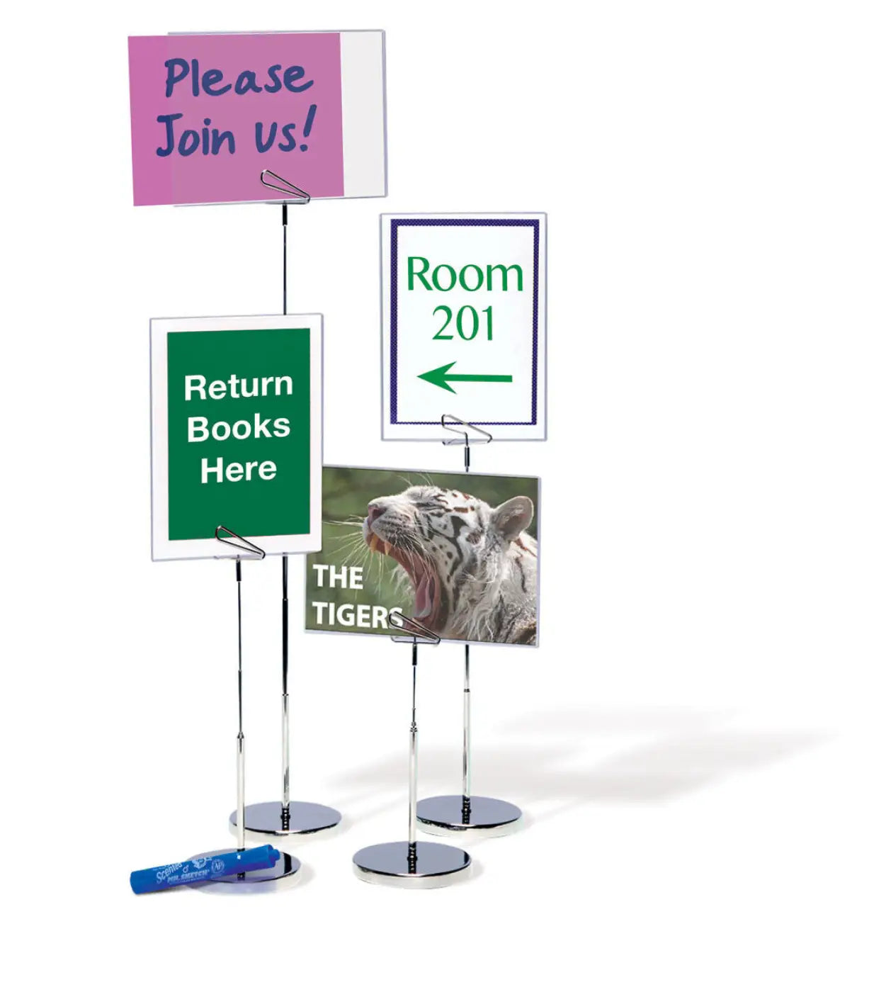 Table Stand Ref Telescoping Table Stand w/ Adjustable Sign Holder – Trainers Warehouse