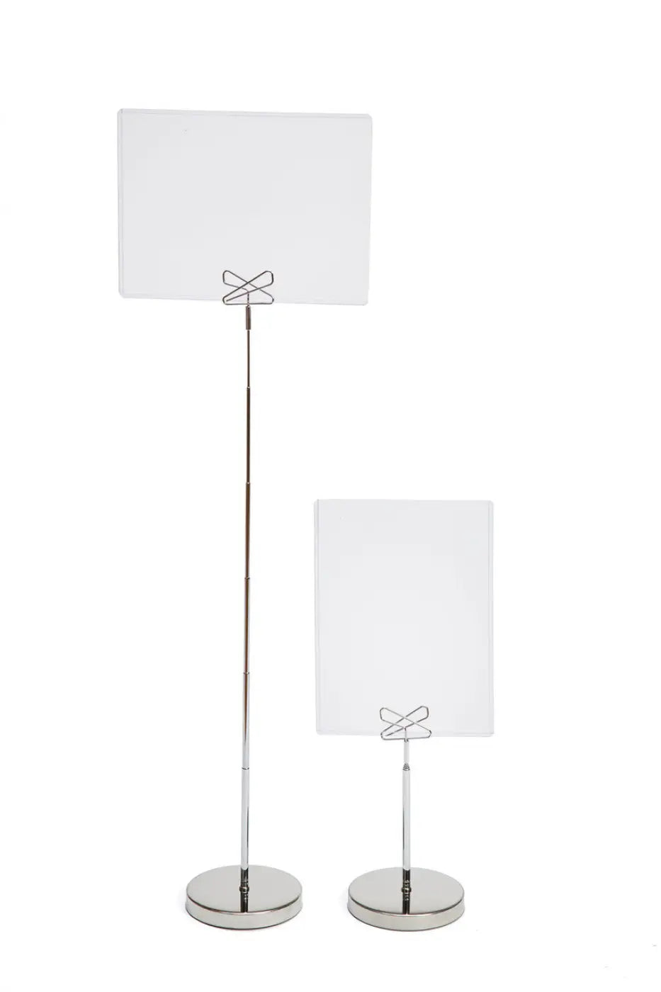 Telescoping Table Stand, set at highest and lowest levels