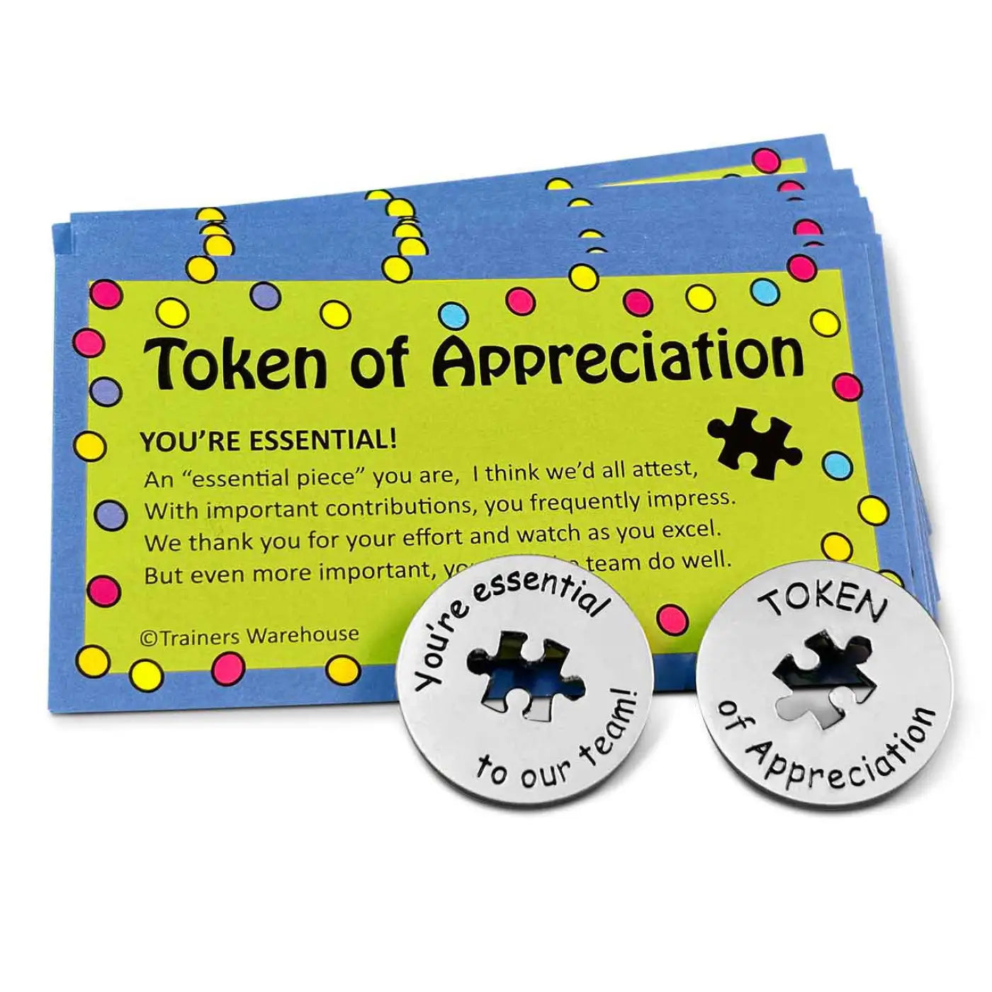 Token of Appreciation - puzzle piece token and card