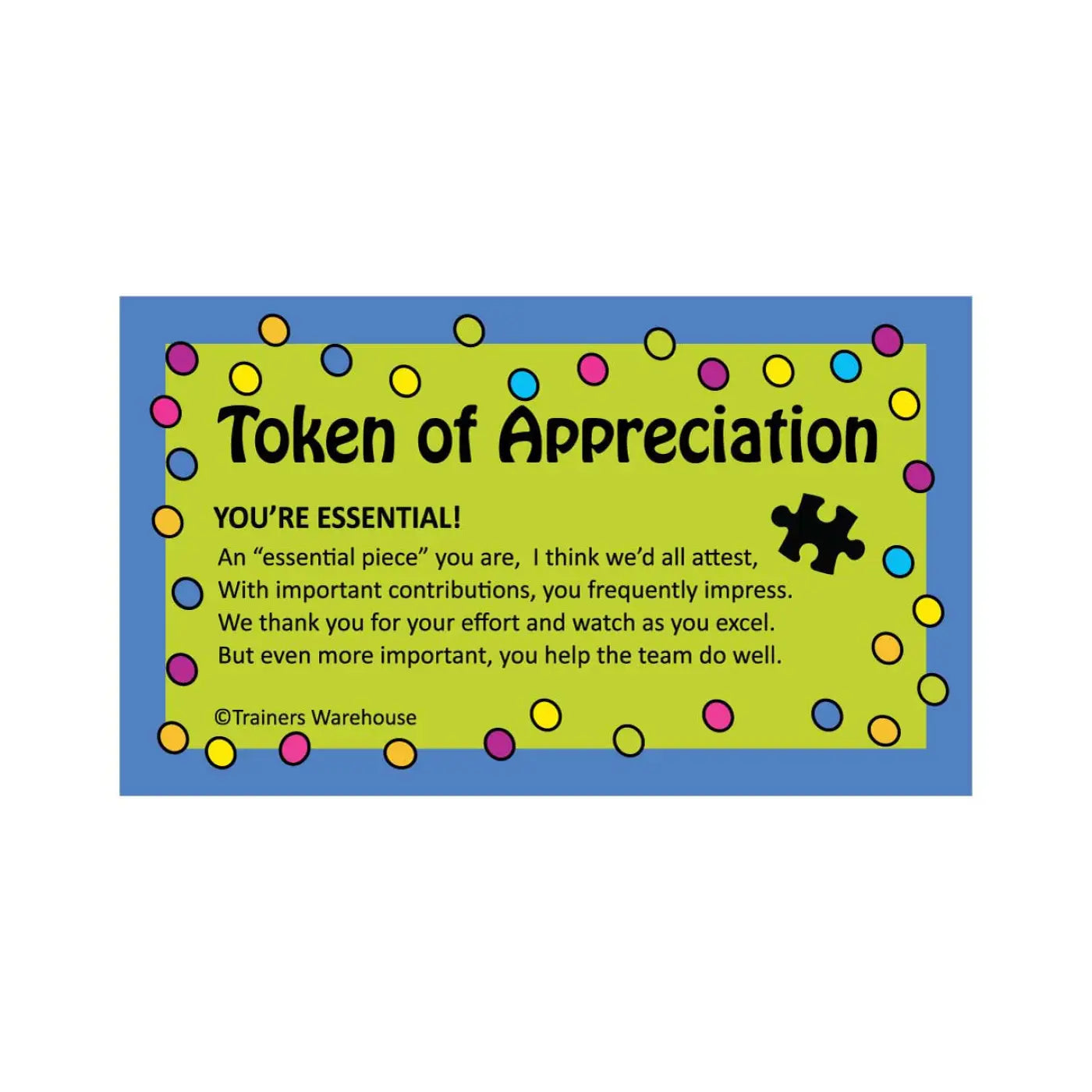Token of Appreciation - puzzle card