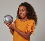 Woman answering prompt on Diversity Thumball