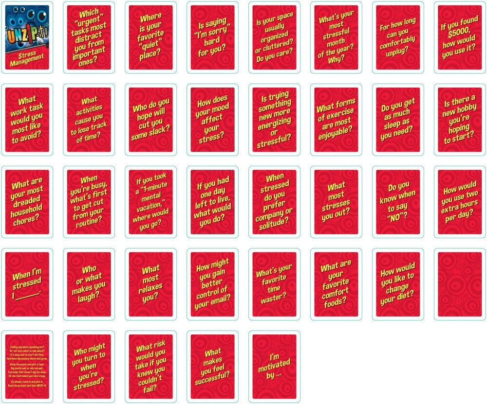 UNZiP-it! with Stress Management Card Deck