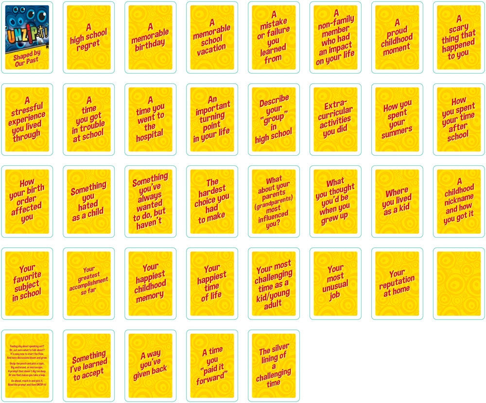 UNZiP-it! with Shaped By Our Past Card Deck