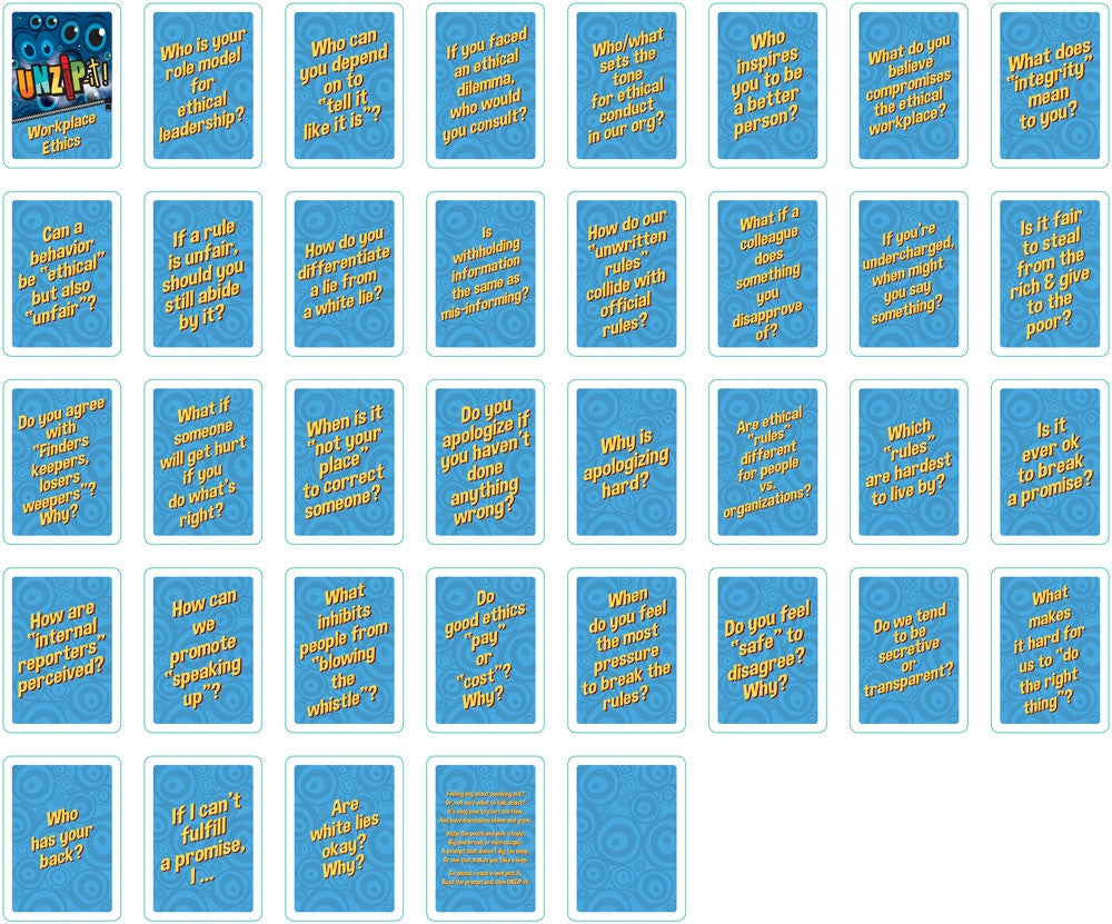 UNZiP-it! Remote w/ Workplace Ethics Prompts