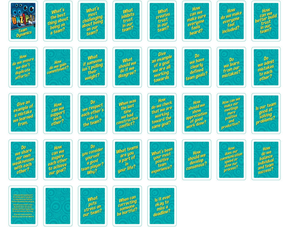 UNZiP-it! Remote w/ Team Dynamics Prompts