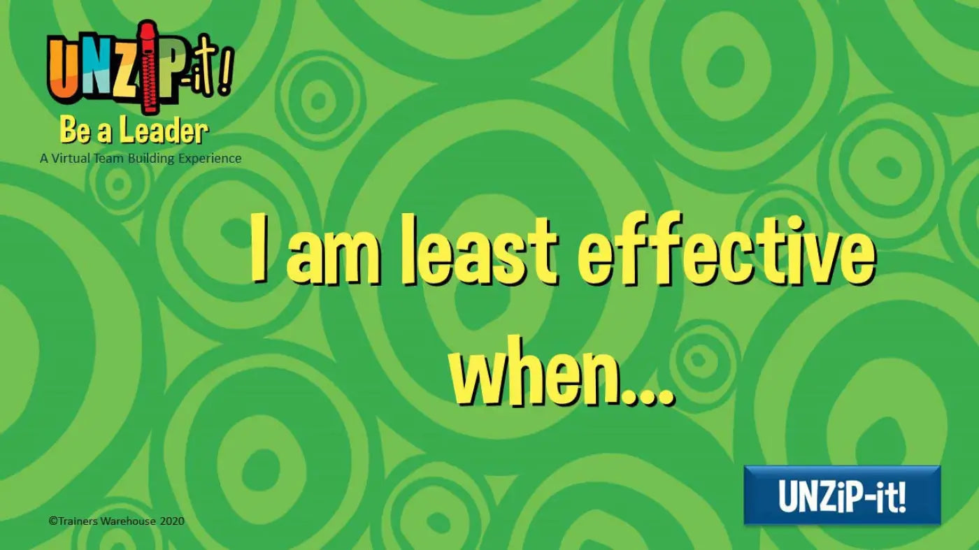 UNZiP-it! Remote w/ Be A Leader Prompts