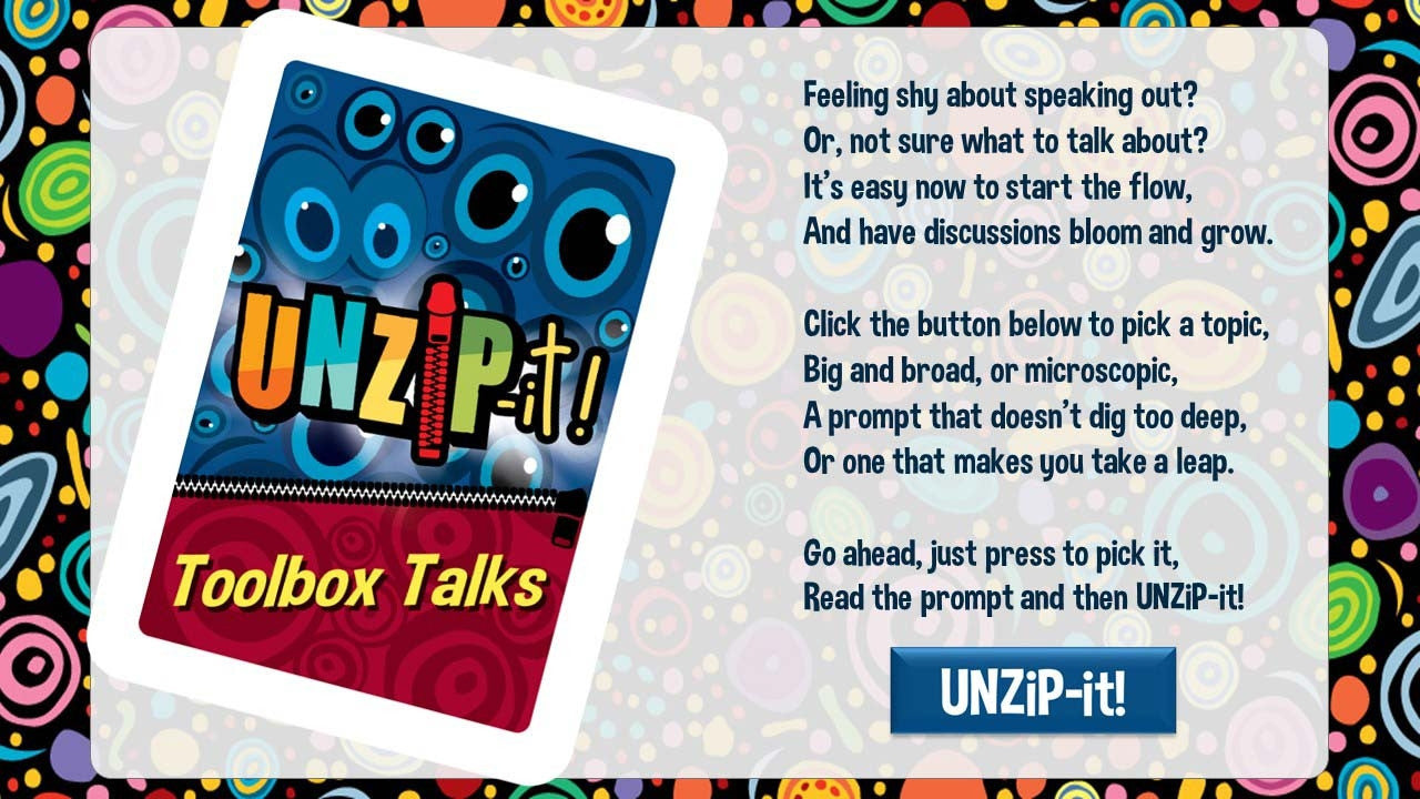 UNZiP-it! Remote w/ Toolbox Talks Prompts