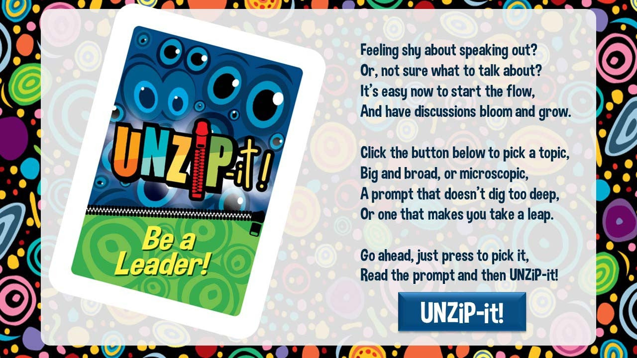 UNZiP-it! Remote w/ Be A Leader Prompts