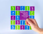 We Connect Cards - Conversation Deck - Trainers Warehouse - hand holding question card in front of an array of card backs