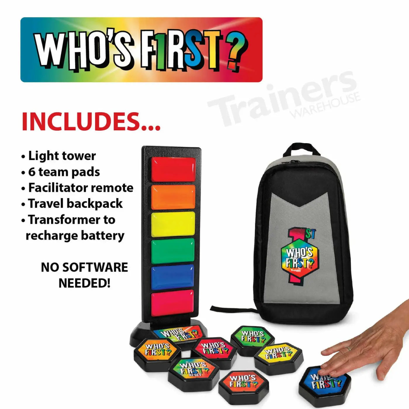 Who’s First?® v3 Wireless Game Buzzer System - Gameshow Accessories - Trainers Warehouse