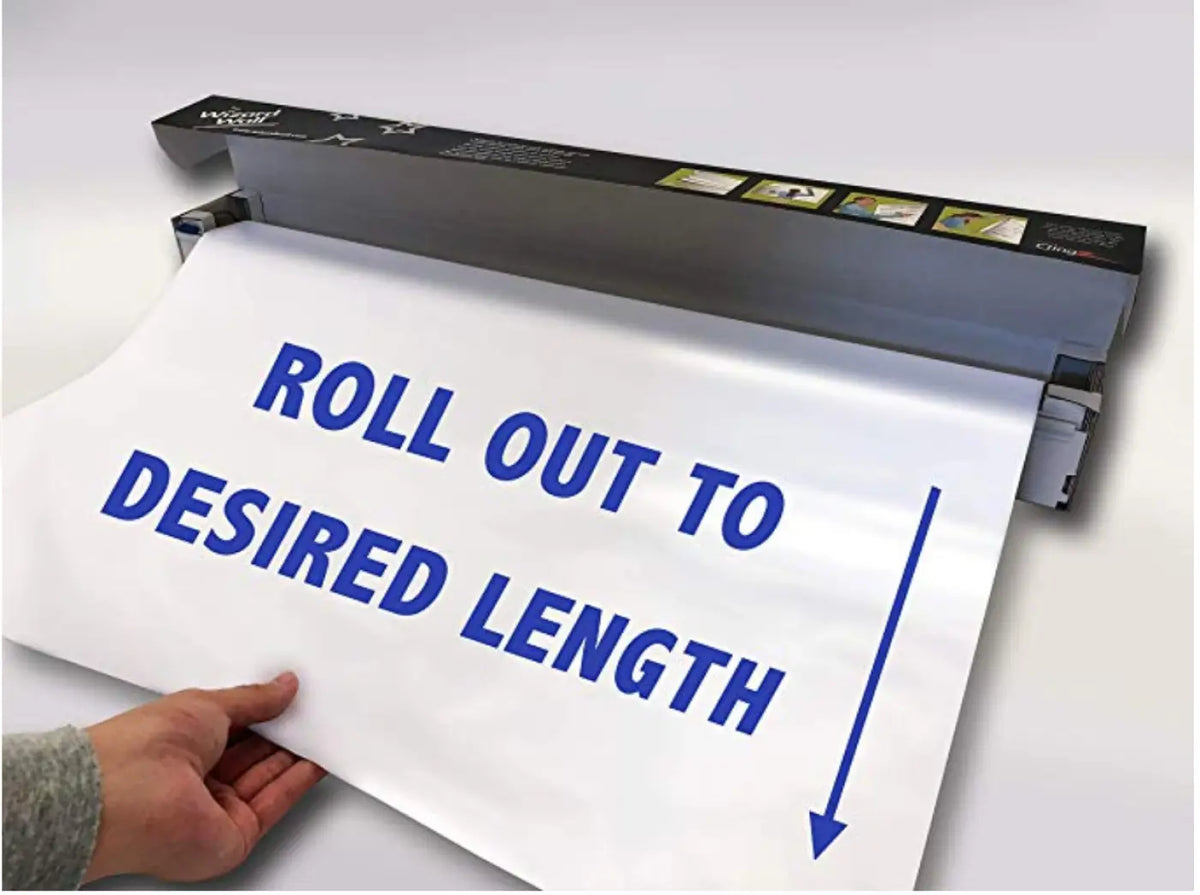 Wizard Wall 27.5’’ x 40 ft White Instant Whiteboard Roll & Dispenser - Dispenser - Trainers Warehouse